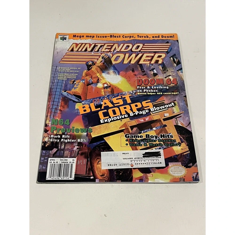 Nintendo Power Magazine Vol. 95 April 1997 Blast Corps w/ Doom 64 Poster N64